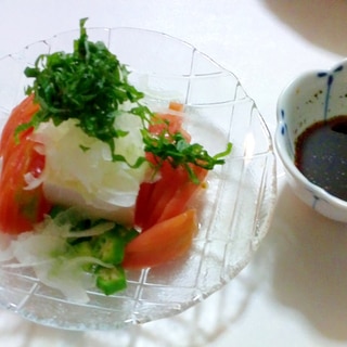 豆腐と夏野菜のサラダ